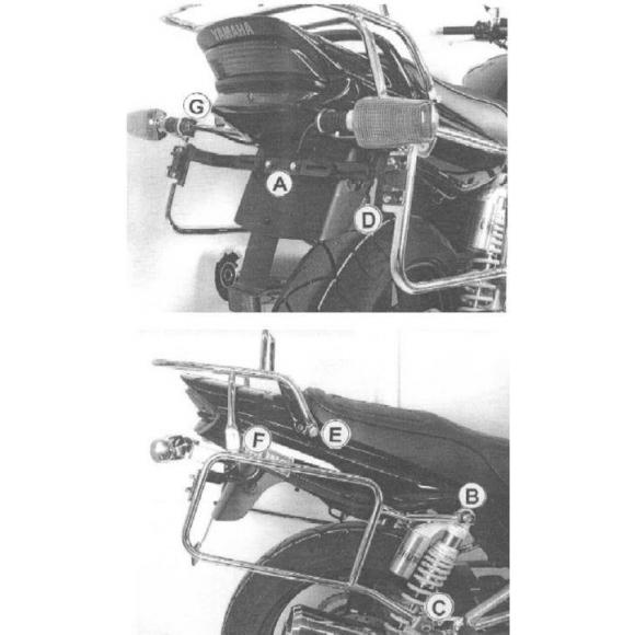 Portaequipaje completo para Yamaha XJR 1300 (2004-2006) - Negro