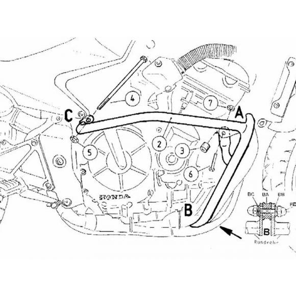 Barras de protección del motor para Honda CB 600 F Hornet (1998-2006) / S (1998-2002)
