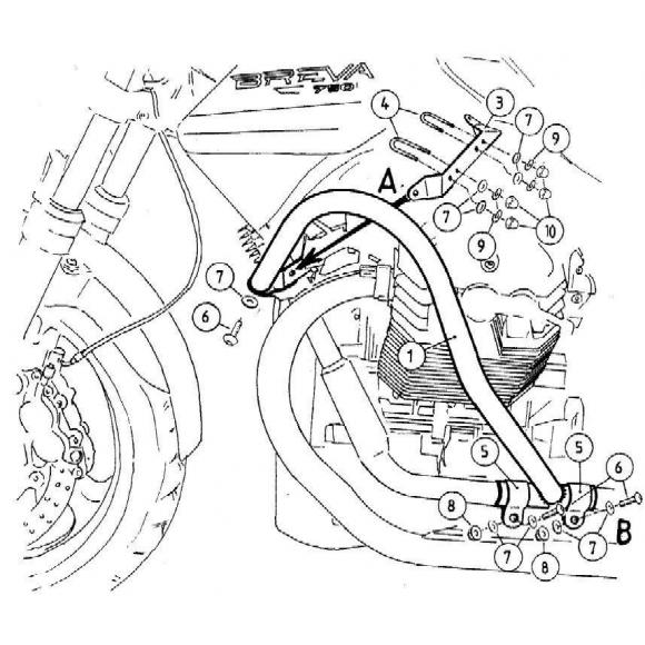 Barras de protección del motor para Moto Guzzi Breva 750 ie (2003-2013)