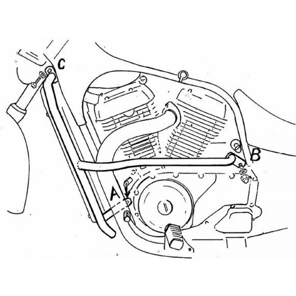 Barras de protección del motor para Suzuki VS 750 Intruder (1986-1991) / VS 800 GL / GLP Intruder (1992-2000)
