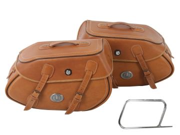 Alforjas de cuero Buffalo para soporte de alforjas