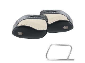 Alforjas de cuero Ivory para soporte de alforjas