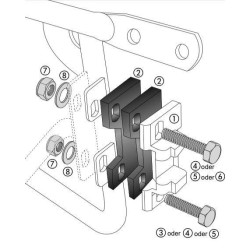 Adaptador de cerradura con placa angular para portamaletas laterales de aluminio Estándar/Exclusivo (1 lado)