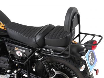 Respaldo con soporte trasero-negro para Moto Guzzi V9 Roamer de 2017 modelo con asiento largo